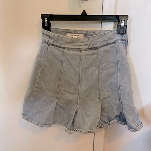 pacsun denim pleated skirt